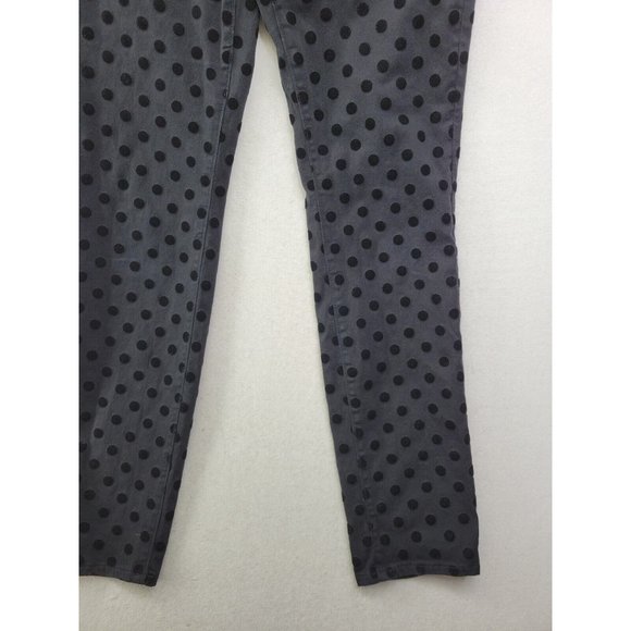Ann Taylor Modern Fit 4 Black Jeans Denim Pants w/Velvet Polka Dot Stretch - Picture 3 of 9